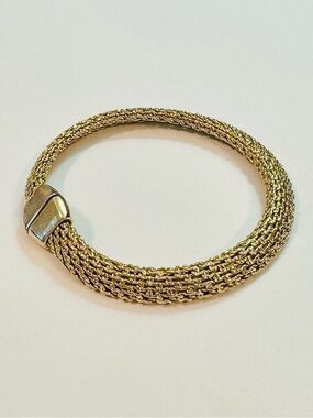Vintage MONET Gold-Plated Mesh Bracelet Magnetic Closure